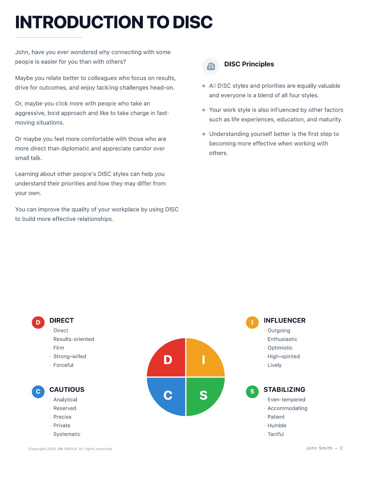 Advanced DISC report — page 2
